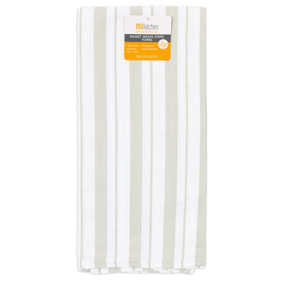 Misty Gray Basket Weave Towel