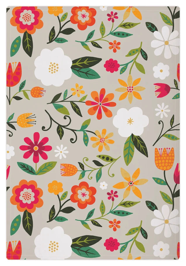 Retro Floral Designer Towel