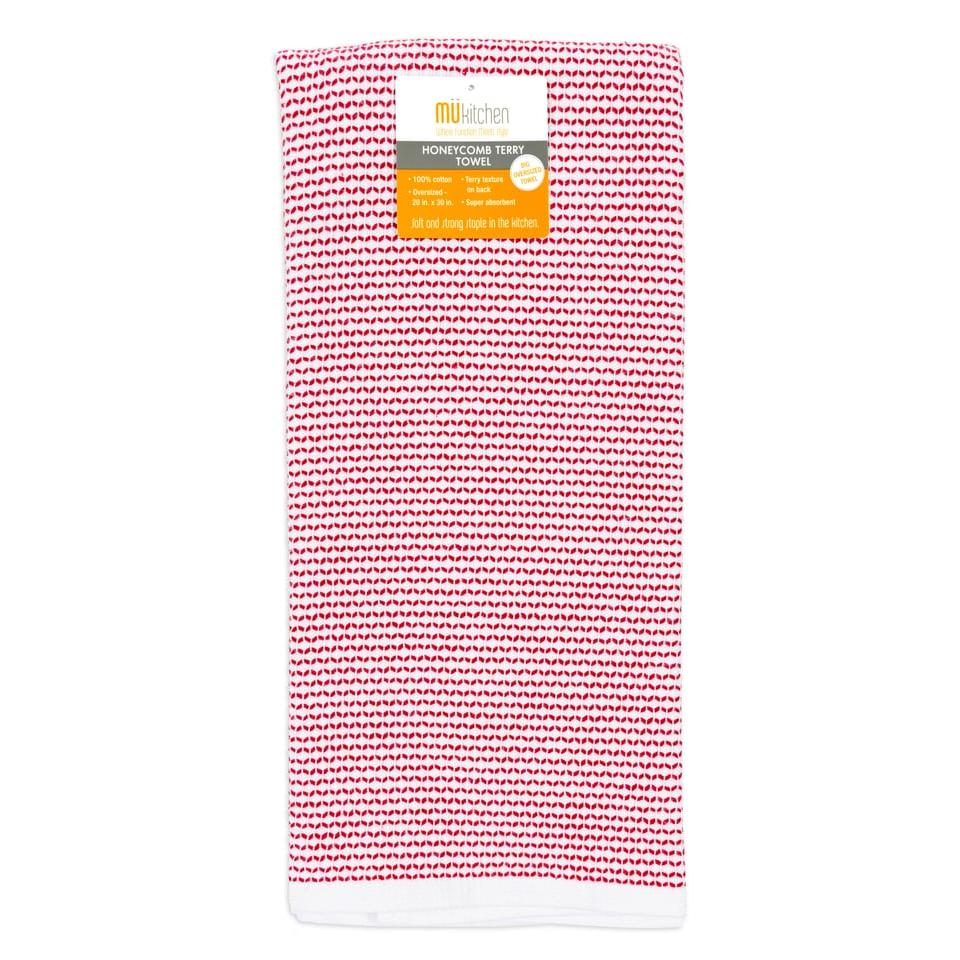 Cherry Honeycomb Terry Towel