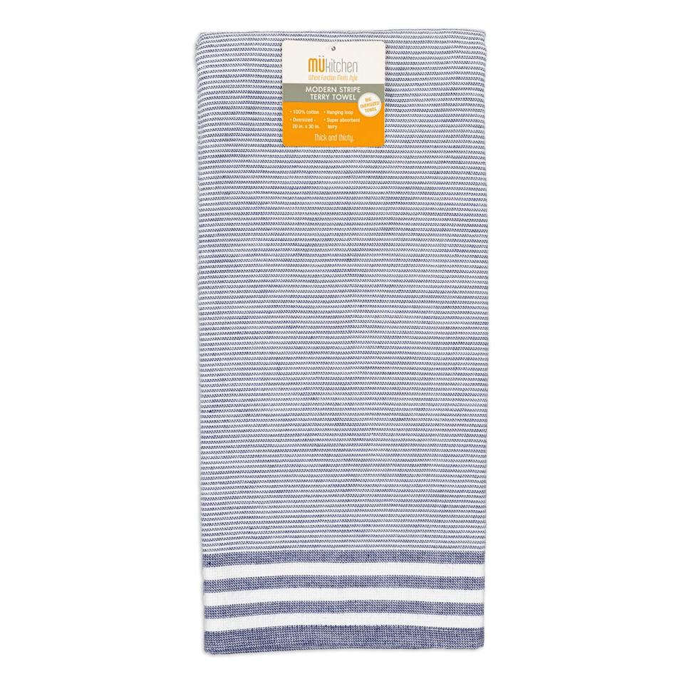 Ink Blue Modern Terry Towel