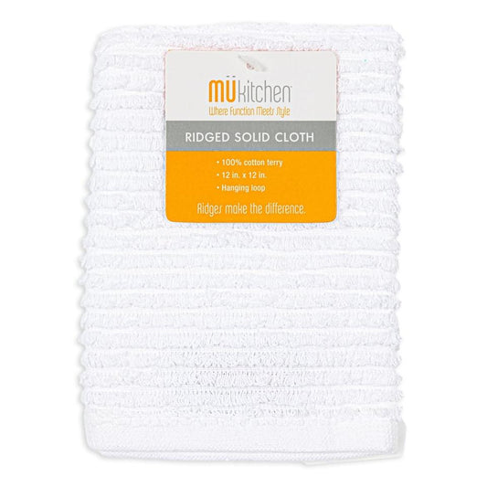White Ridged Cotton Dish Cloth