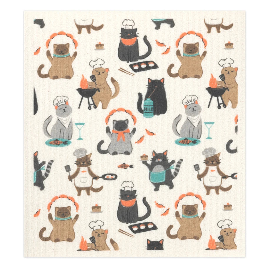 Culinary Cats Designer Sponge Cloth