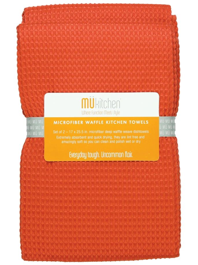 Coral Microfiber Waffle Towels Set/2