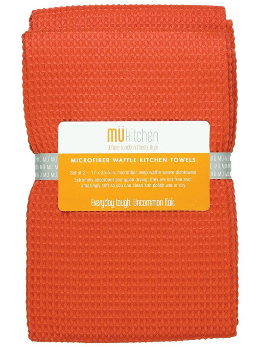 Coral Microfiber Waffle Towels Set/2