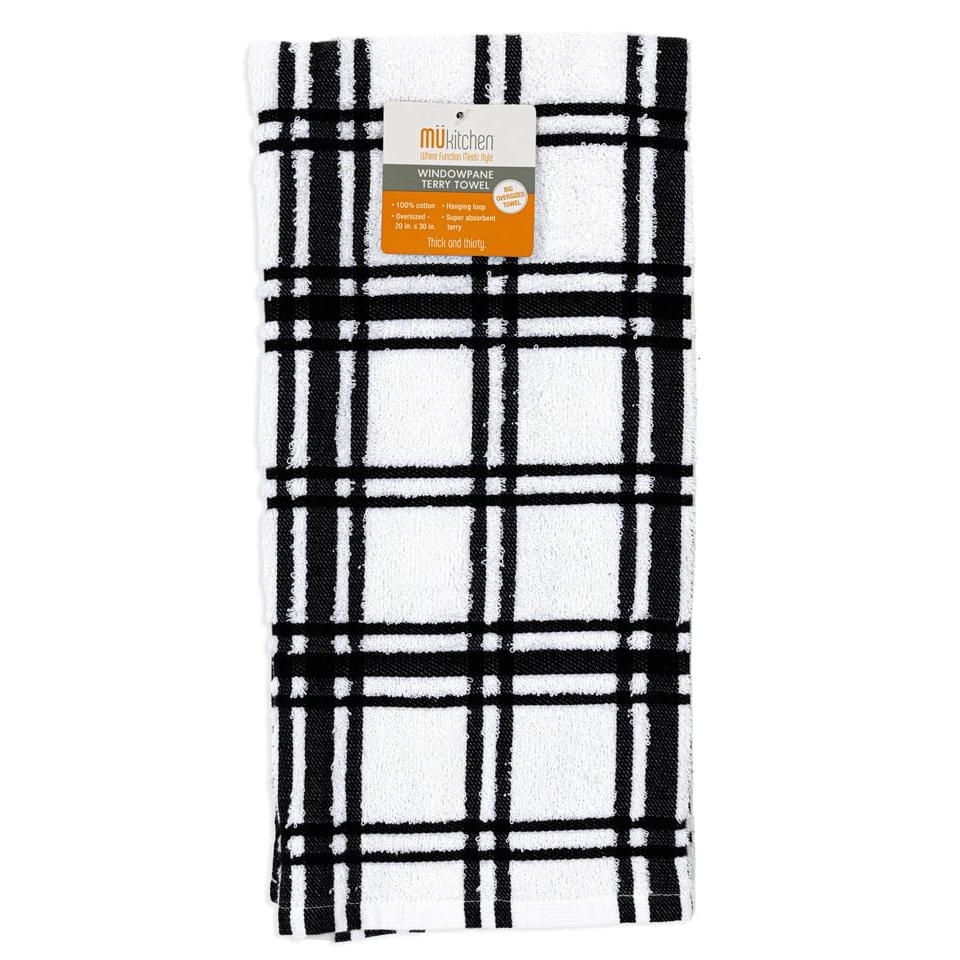 Onyx Windowpane Terry Towel