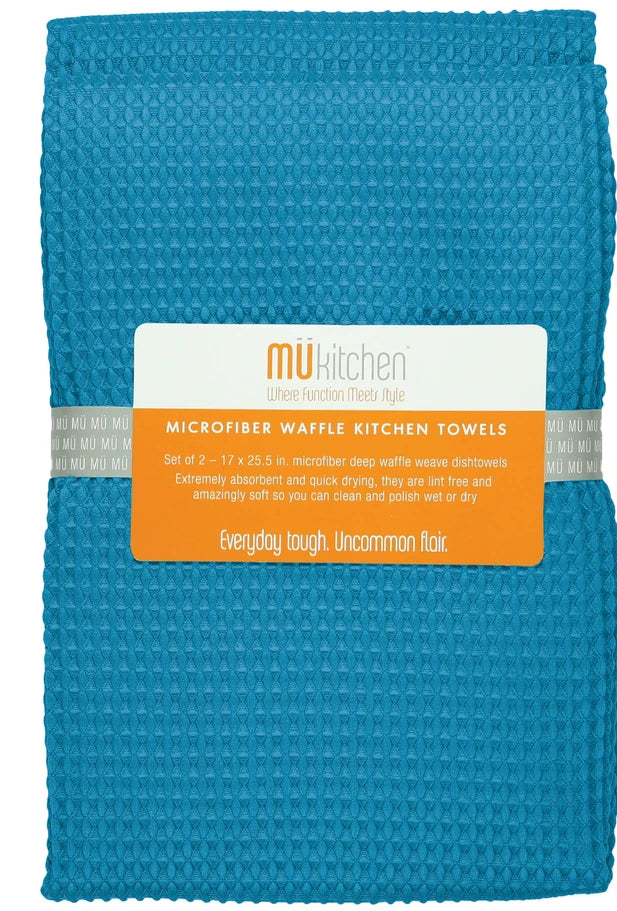 Sea Blue Waffle Weave Towels