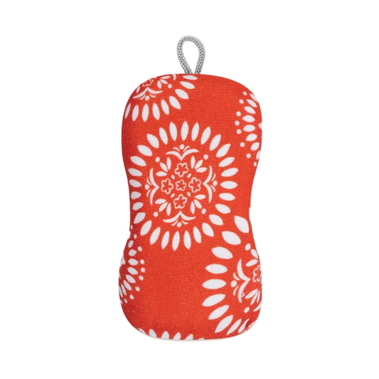 Medallion Red Designer Scrub Sponge