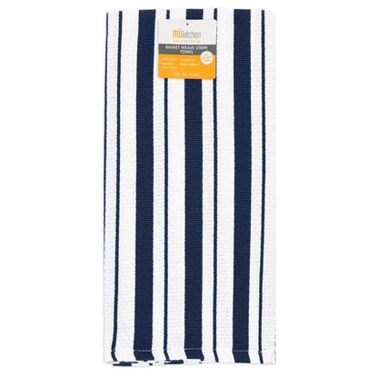 Ink Blue Basket Weave Towel