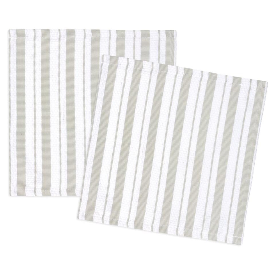 Misty Gray Basket Weave Dish Cloths Set/2