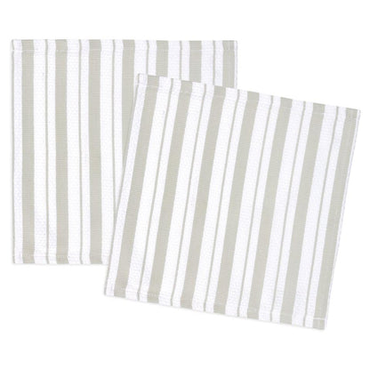 Misty Gray Basket Weave Dish Cloths Set/2