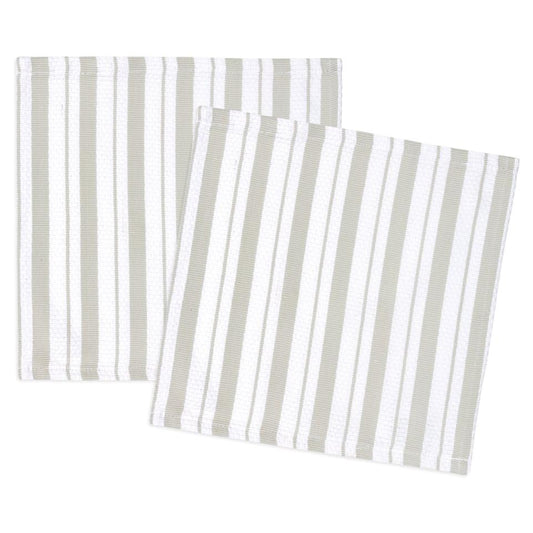 Misty Gray Basket Weave Dish Cloths Set/2