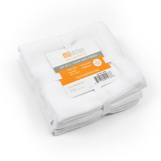 White Flour Sack Towels Set/3