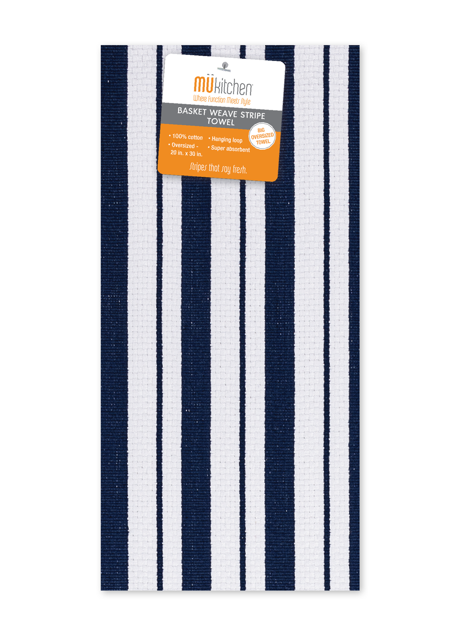 Ink Blue Basket Weave Towel