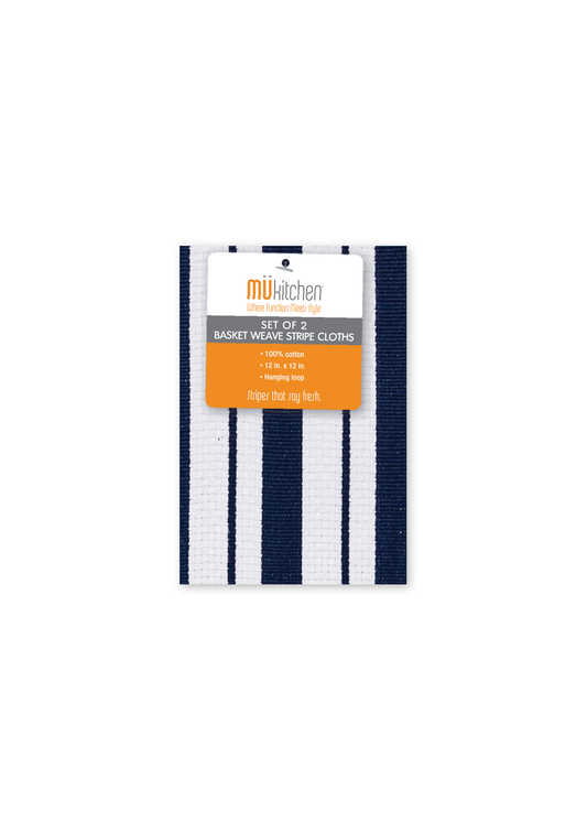 Ink Blue Basket Weave Cloths