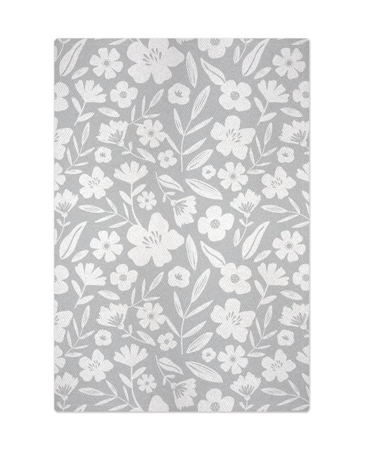Gray Floral Jacquard Woven Towel