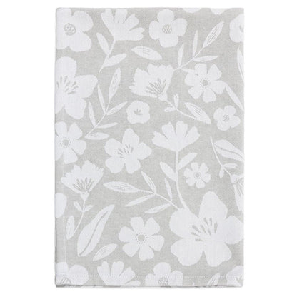 Gray Floral Jacquard Woven Towel