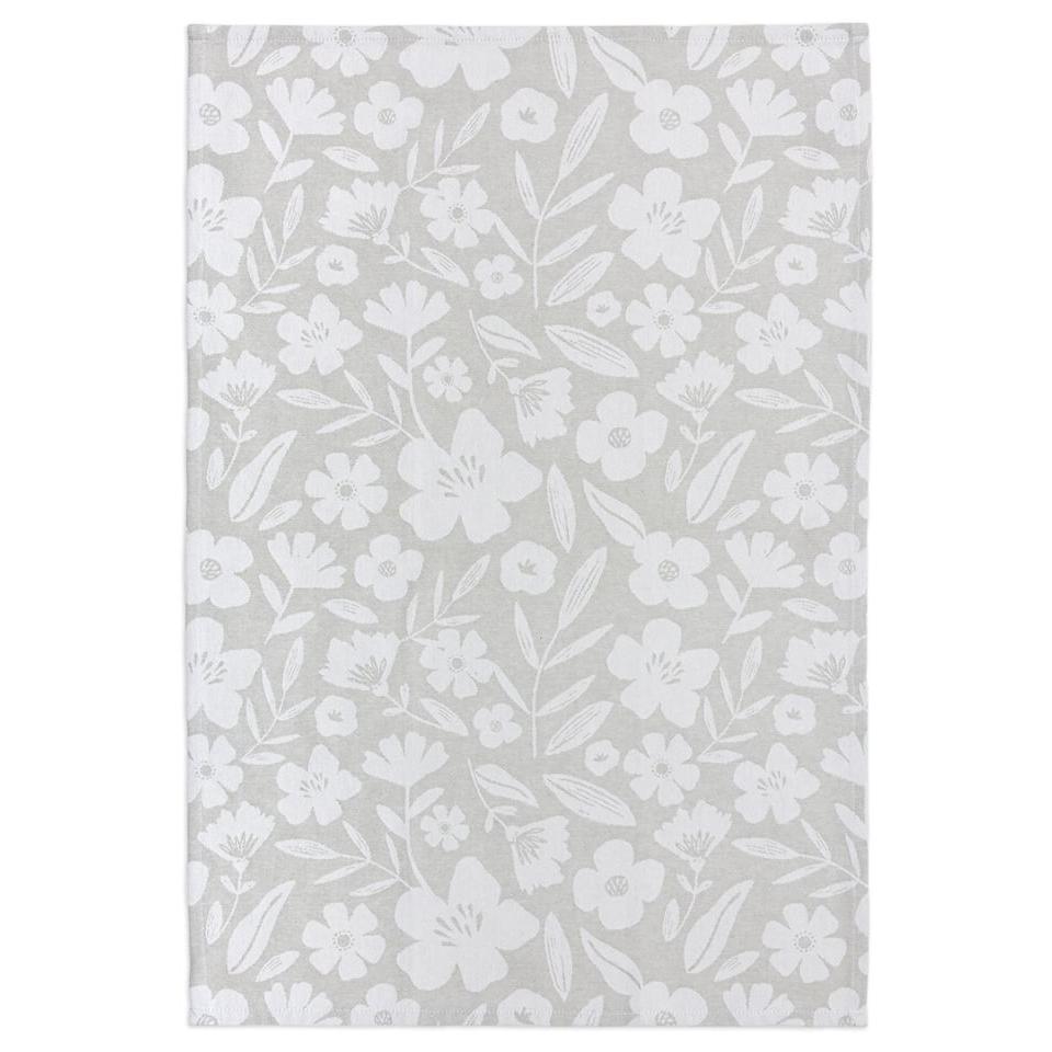 Gray Floral Jacquard Woven Towel