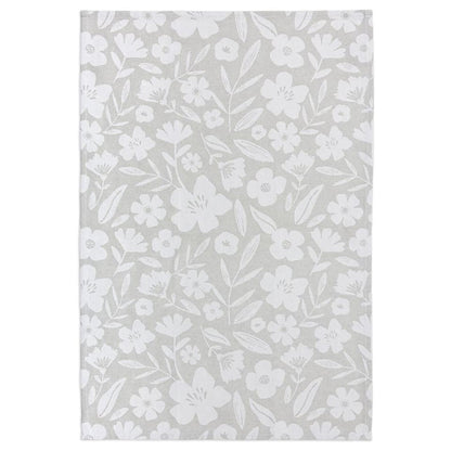 Gray Floral Jacquard Woven Towel