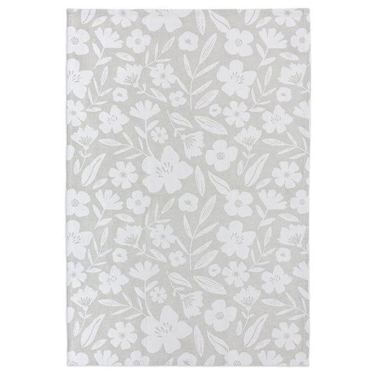 Gray Floral Jacquard Woven Towel