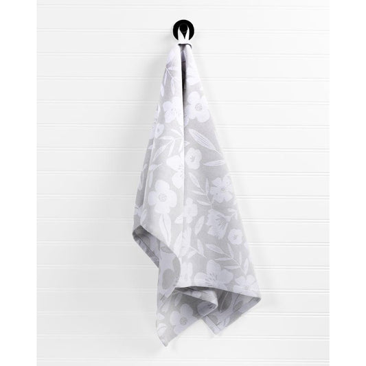 Gray Floral Jacquard Woven Towel