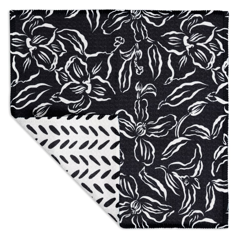 Black Floral Vibe Recycled Cloth Set/2