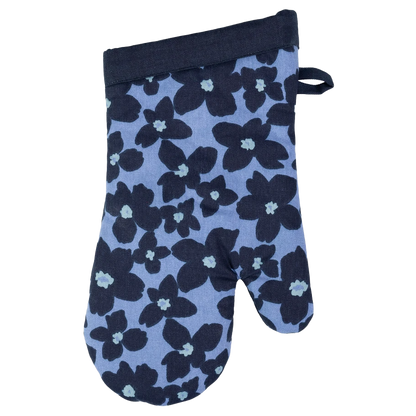 Periwinkle Floral Designer Oven Mitts