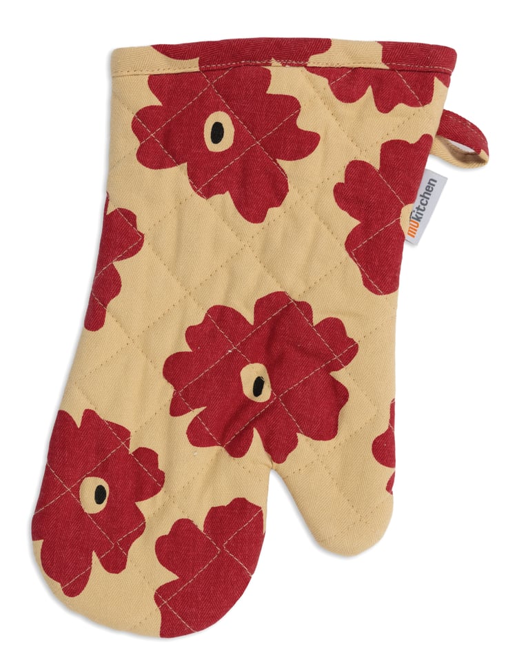 Red Poppy Designer Oven Mitt