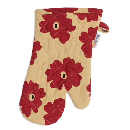 Red Poppy Designer Oven Mitt