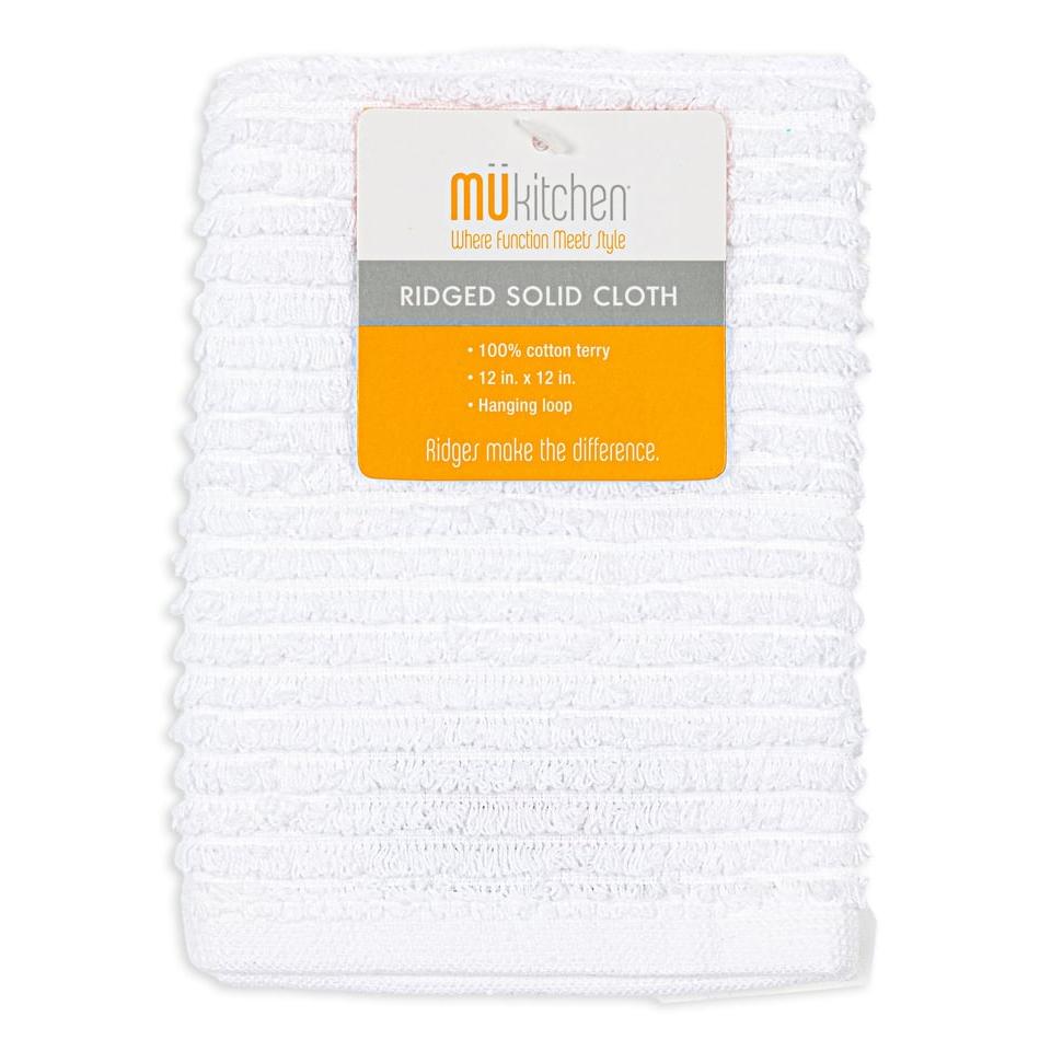 White Ridged Cotton Dish Cloth
