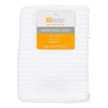 White Ridged Cotton Dish Cloth
