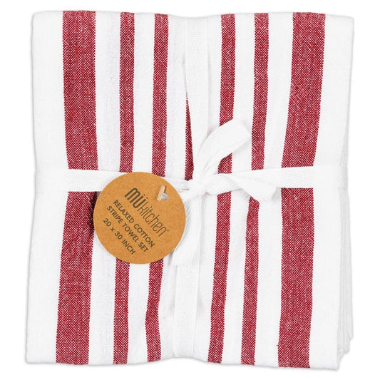 Garnet Relaxed Stripe Towel Set/2