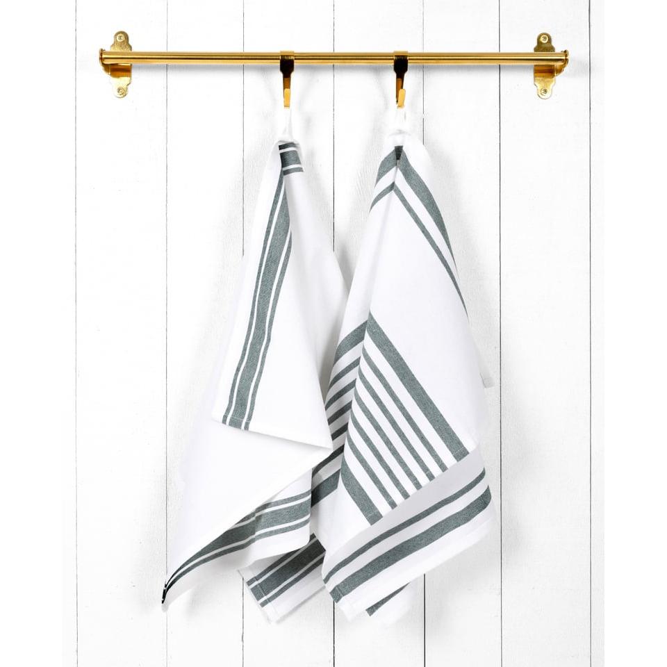 Lunar Gray Relaxed Stripe Towel Set/2