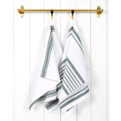 Lunar Gray Relaxed Stripe Towel Set/2
