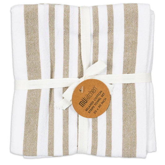 Cedar Ash Relaxed Stripe Towel Set/2