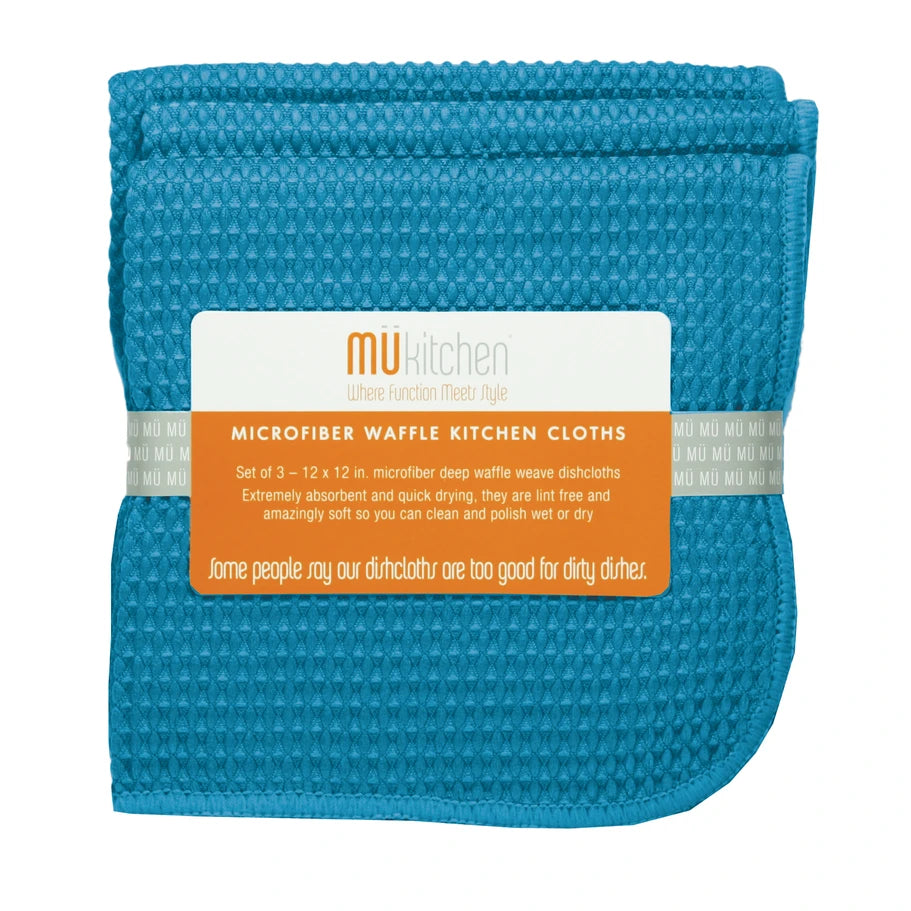 Sea Blue Waffle Weave Cloths