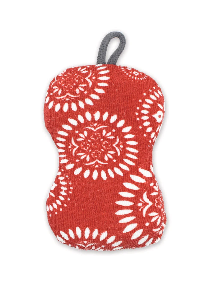 Medallion Red Designer Scrub Sponge