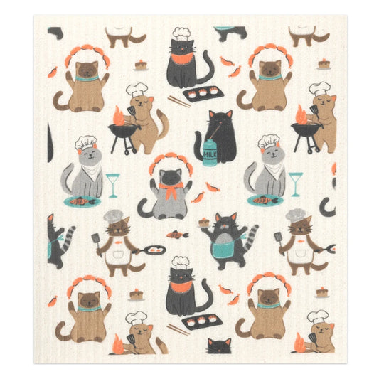 Culinary Cats Designer Sponge Cloth