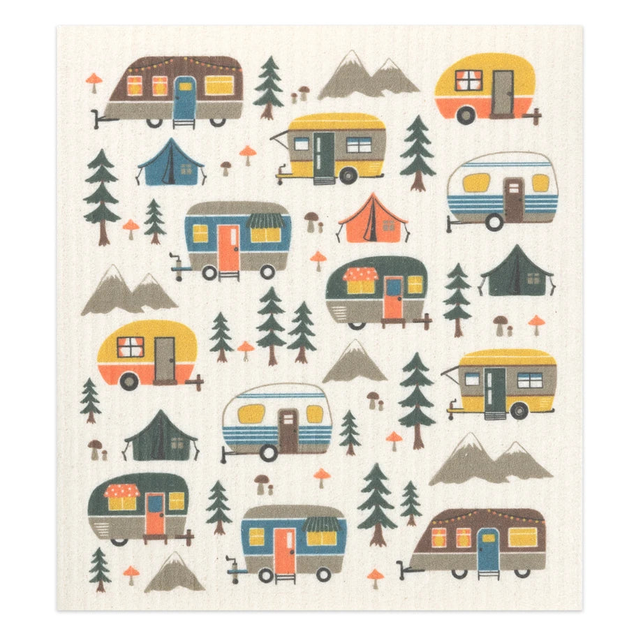 Happy Campers Designer Sponge Cloth