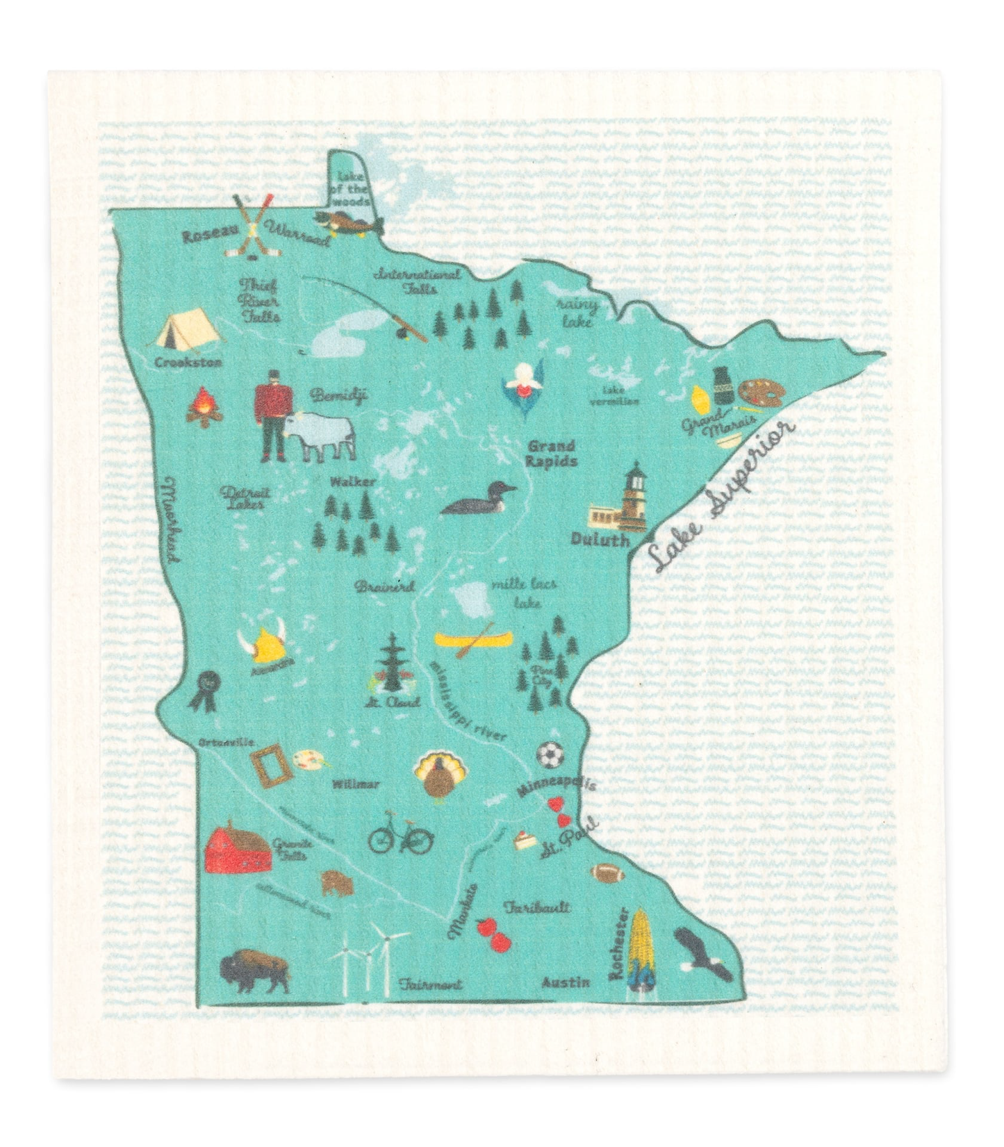 MN PRIDE State Icons Sponge Cloth