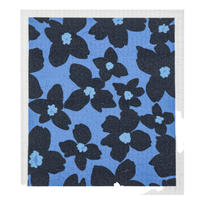Periwinkle Floral Swedish Dishcloth