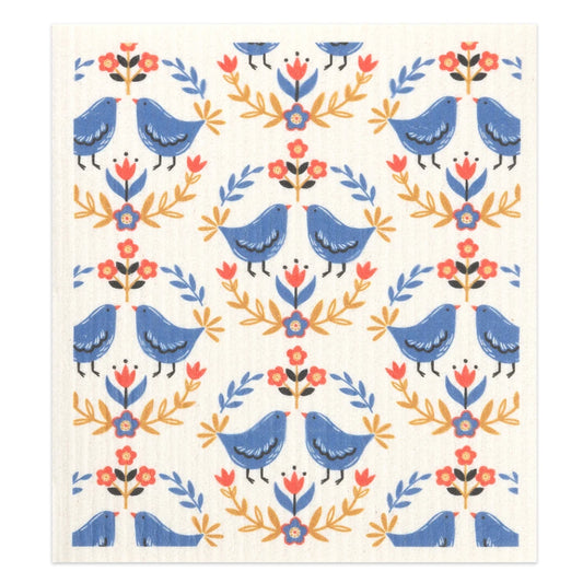 Scandi Birds Designer Sponge Cloth