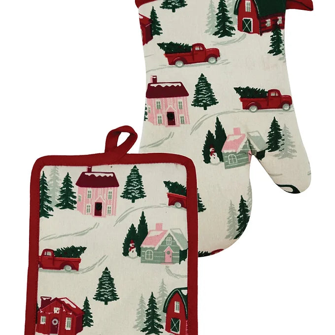 Tree Truck Oven Mitt & Potholder Set