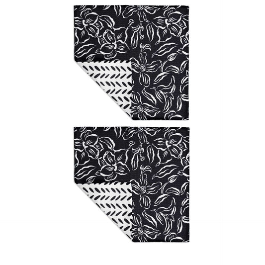 Black Floral Vibe Recycled Cloth Set/2