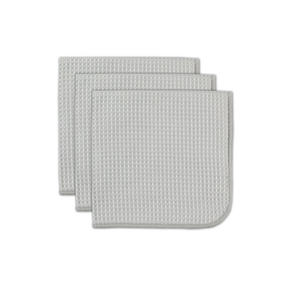 Cadet Gray Microfiber Waffle Cloths Set/3