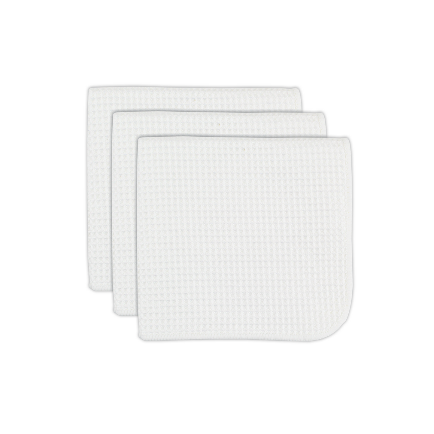 White Microfiber Waffle Cloths Set/3