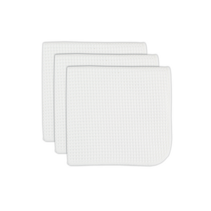 White Microfiber Waffle Cloths Set/3