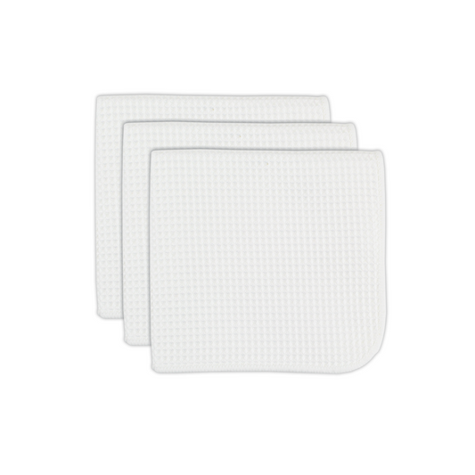 White Microfiber Waffle Cloths Set/3
