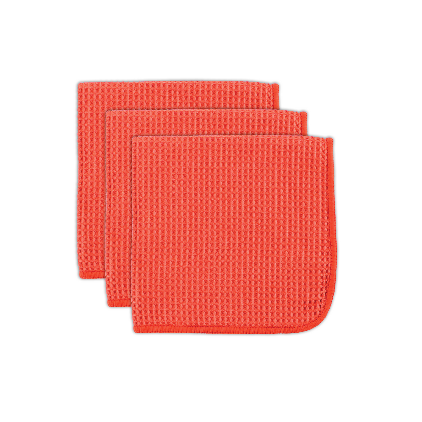 Coral Microfiber Waffle Cloths Set/3