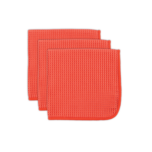 Coral Microfiber Waffle Cloths Set/3