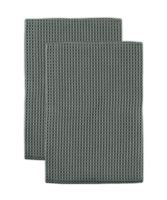 Cadet Gray Waffle Weave Towels